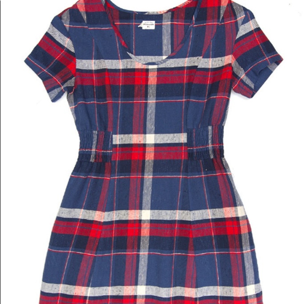 Bridge and burn Loni indigo plaid flannel dress - Picture 2 of 3